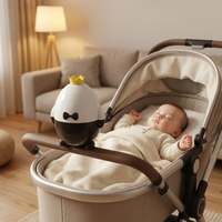 Berceau portable pour bébé en ABS avec bruit blanc, dispositif de balancement automatique rechargeable, apaisant mains libres pour 0-12 mois