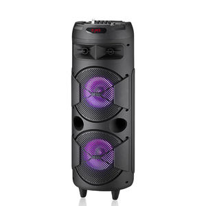 GY8802 Altavoz <span class=keywords><strong>y</strong></span> Bocina Amplificada, Altavoces Grandes para Exteriores, Fiesta de DJ, Altavoz con Ruedas Doble de 8 Pulgadas con Micrófono Inalámbrico - Product Image 1