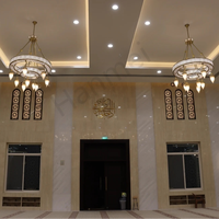 Projet grand anneau pendentif lumières islamique mosquée lustre personnalisé luxe or noir lustre Masjid