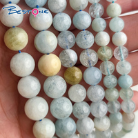 Bestone Hạt Đá Tự Nhiên Chất Lượng Cao Hạt Tròn Aquamarine 4Mm 6Mm 8Mm Dành Cho Trang Sức Manking