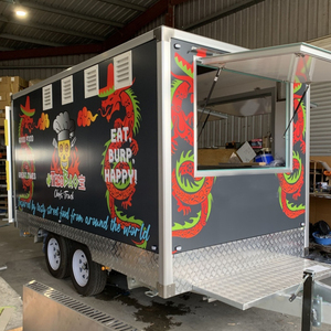 Camión de comida totalmente equipado, carrito de comida rápida, remolques de comida de concesión de catering cuadrados móviles con cocina completa - Product Image 2