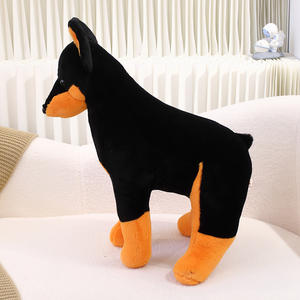 Nieuwe Zonsopgang Groothandel Klassieke Zachte Pluche Simulatie Zittende Doberman Pinscher Hondenpop Knuffel Doberman Pinscher Versterken - Product Image 4