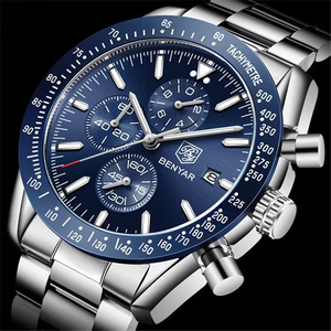 Montre chronographe sport pour homme OEM ODM, nouvelle collection, avec tachymètre, date, étanche, style business décontracté, en acier inoxydable, mouvement quartz. - Product Image 1