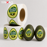 Gepersonaliseerde fruitvormige voedselstickers, vers verzegelde zelfklevende rol-etiketten voor fruitverpakkingen, veiligheidszegel stickerlabel