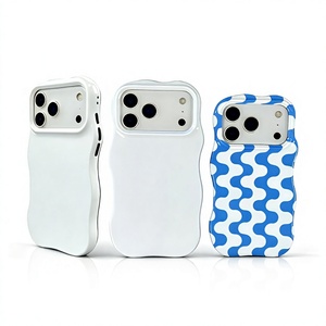 Custodia per telefono 2-in-1 con bordo ondulato per sublimazione 3D, superficie lucida, con motivi a pois, rombi e cuori, per <span class=keywords><strong>iPhone</strong></span> 17 18 Pro - Product Image 5