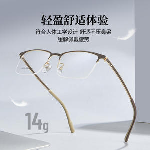 Lunettes de vue demi-cerclées rectangulaires en alliage Voss pour hommes 34723 55-18-146 avec embouts antidérapants en silicone et ajustement de lentilles Danyang - Product Image 4