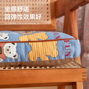 Coussin de chaise épaissi à motif de dessin animé, 100 % coton, antidérapant, rectangulaire, pour assise prolongée, été 2025 - Product Image 2