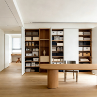 Meuble de rangement ouvert moderne et minimaliste en acier inoxydable blanc, armoire autoportante, robinet d'évier, charnière modulaire écologique