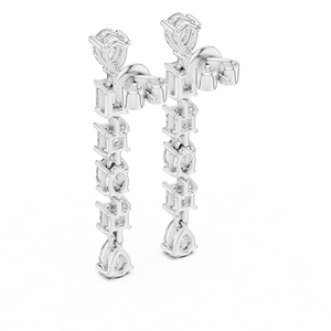 Boucles d'oreilles de créateur en argent avec diamants de laboratoire, bijoux de mode raffinés, style éblouissant et affirmé, accessoire cadeau - Product Image 3