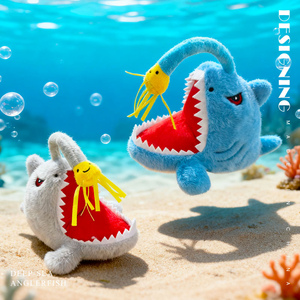 Jouet en peluche de poisson pêcheur personnalisable-Animal en peluche réaliste qui brille dans le noir, poupée créature douce des profondeurs - Product Image 6