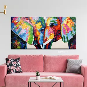 Dipinto a Mano su Tela di Elefante Arte Murale Moderna <span class=keywords><strong>POP</strong></span> <span class=keywords><strong>Art</strong></span> Pittura a Olio Decorazione per la Casa - Product Image 3