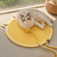 Tapis de grattage rafraîchissant pour chat, balle jouet en corde de coton, coussin de couchage et de repos pour animaux de compagnie, tissu de coussin de lit pour chat
