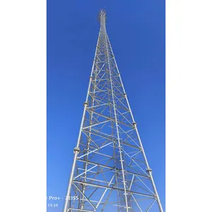 A coluna angular da estrutura de aço da comunicação rádio 3 pernas 3 pernas isp suporte só antena galvanizada 100 metro torre