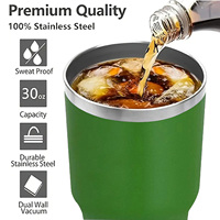Gobelet de voyage isotherme à double paroi en acier inoxydable personnalisé avec logo, 20/30 oz, écologique avec couvercle pour tasses cadeaux