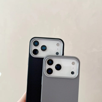 Coque de téléphone en silicone TPU couleur unie avec logo personnalisé, motif litchi, vente en gros, design de luxe, coques rigides de marque pour iPhone 17 Pro Max