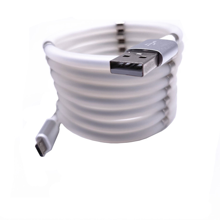 NEW Self Winding Magic Rope Super Calla Magnetic Fast Charging Micro USB V8 Charger Cable