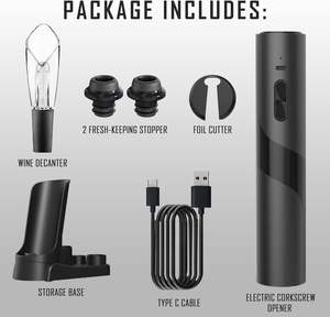 Sacacorchos Eléctrico 2 en 1 con Bomba de Vacío, Ecológico, con Batería de Litio Recargable, Juego de Regalo con Múltiples Funciones, Excelente Relación Calidad-Precio - Product Image 4