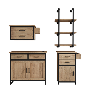Juego de muebles de <span class=keywords><strong>barber</strong></span>ía de estilo industrial Suministros de salón de madera para centro comercial y hotel para <span class=keywords><strong>barber</strong></span>ías urbanas - Product Image 5