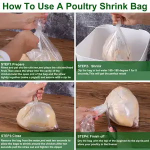 Bolsa termorretráctil de embalaje de plástico de grado alimenticio de alta resistencia al agua para alimentos congelados de aves de corral