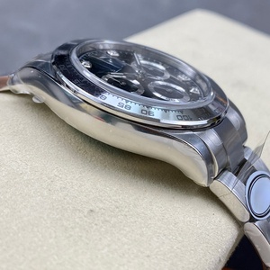 Montre chronographe en acier inoxydable, cadran noir, index en diamant, lunette tachymètre, mouvement automatique, étanche, montre <span class=keywords><strong>de</strong></span> luxe pour homme - Product Image 4