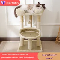 Arbre à chat d'exportation avec nid intégré et grand lit, plateforme de griffage et de saut, planche à griffer en sisal, ne prend pas de place