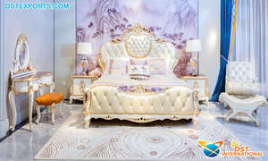 Cama Contemporánea Resistente de Tamaño Personalizado, Tapizada en Cuero Blanco, Diseño Moderno, Muebles de Dormitorio de Madera de Teca, Color Personalizado DST - Product Image 5