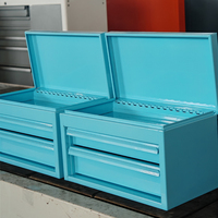 Boîte à outils bleue mini à 2 tiroirs, solution de rangement d'outils pratique et portable