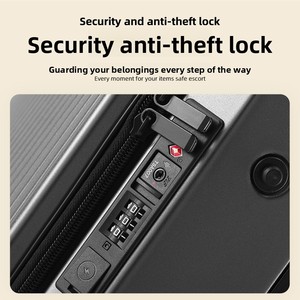 Valise 2-en-1 avec <span class=keywords><strong>sac</strong></span> à bandoulière détachable, valise à roulettes à ouverture frontale avec cadre en aluminium, chargeur USB, porte-gobelet et support pour téléphone - Product Image 2
