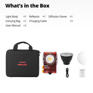 AMBITFUL 100R Lumière vidéo LED 100W 2700K-6500K Version bicolore CRI 96+ TLCI <span class=keywords><strong>95</strong></span>+ Lumière LED de poche portable avec contrôle par application - Product Image 6