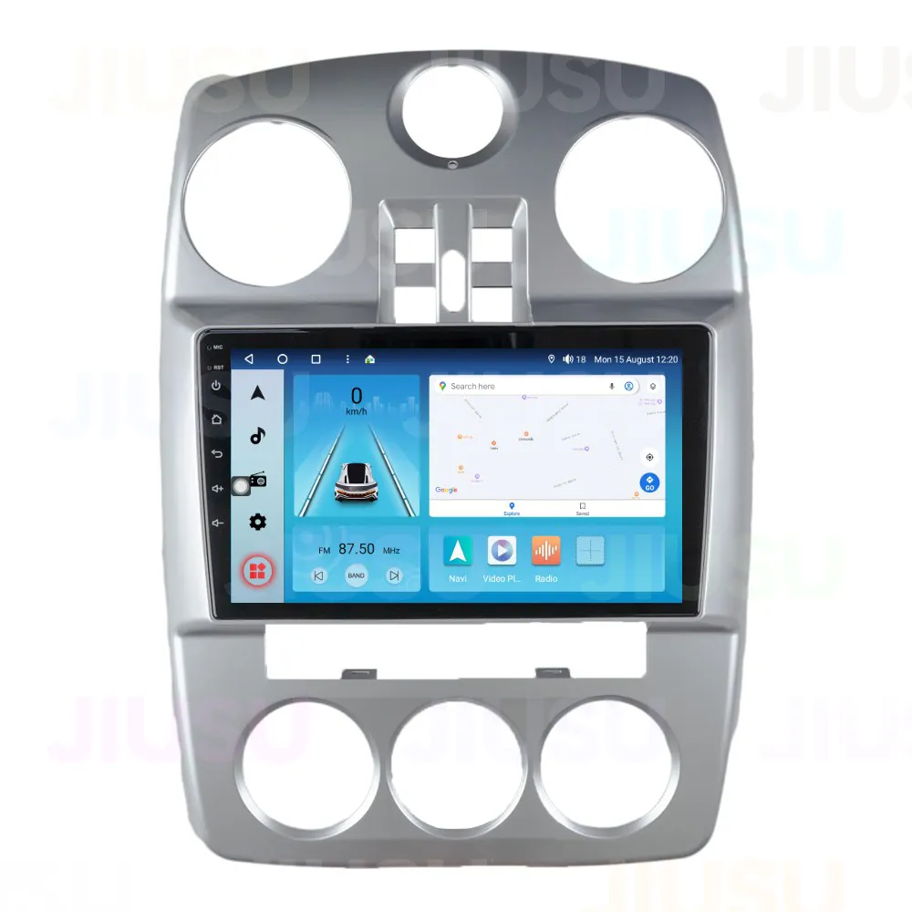 Touchscreen Android 12 Autoradio DVD-Player Stereo-Multimedia-Audio-System für Chrysler PT Cruiser Silber 2006-2010