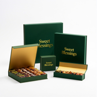 Boîte d'emballage de luxe pour dattes de Ramadan, boîte-cadeau de luxe pour dattes de palmier, emballage de dessert au chocolat personnalisé