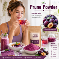 Poudre de pruneaux aromatisée aux fruits Longbio, poudre de pruneaux noirs sucrés séchés pour les boissons