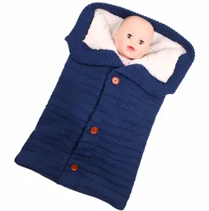 Baby Dick gestrickt Weiche Warme Decke Wickel Schlafsack Schlafsack Kinderwagen Zubehör Schlafsack