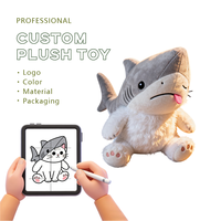 Jouets en peluche en coton PP personnalisés, production en masse, jouets en peluche d'animation, jouets mascotte requin, poupées animales en peluche sur mesure