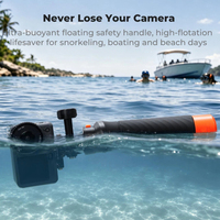 Poignée flottante étanche pour caméra d'action compatible GoPro Hero DJI Osmo Insta360 pour le surf, la plongée avec tuba et la natation
