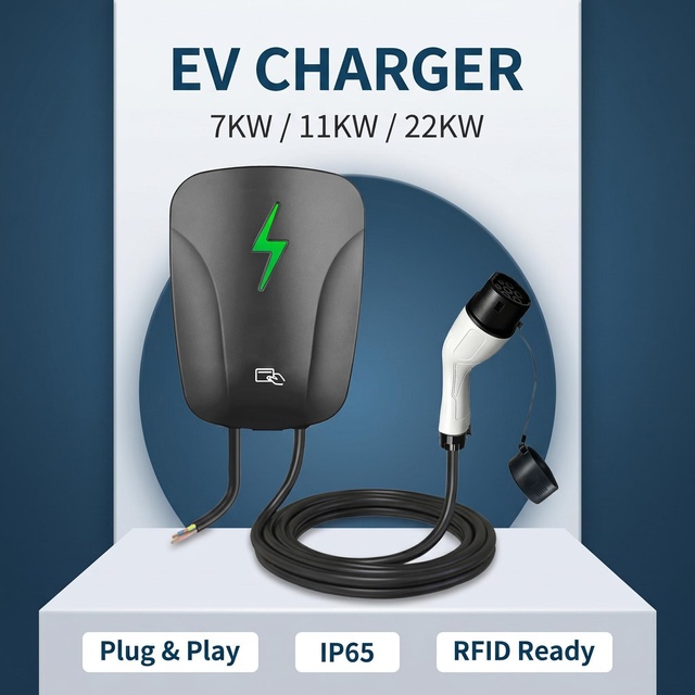 Type 2 Household AC Charging Pile 7KW 11kw 22kw 16/32A Ev Charger Single-phase Three-phase WICEN ODM OEM EV Charger