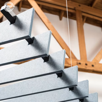 Panneaux de plafond insonorisants écologiques en fibre de polyester 100 %, NRC 0,88, dalles de plafond acoustiques pour hôtels