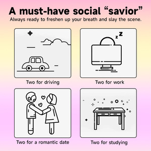Caramelos <span class=keywords><strong>de</strong></span> Menta Verde con Sabor a Fruta Dulce, Goma <span class=keywords><strong>de</strong></span> Mascar con Azúcar <span class=keywords><strong>de</strong></span> Alta Calidad, 84g, en Caja Portátil, Hecho en Guangdong, Kiss - Product Image 3
