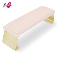 Repose-bras pour manucure en cuir PU imperméable et anti-brûlure, nettoyable, avec pieds en métal doré, directement du fabricant