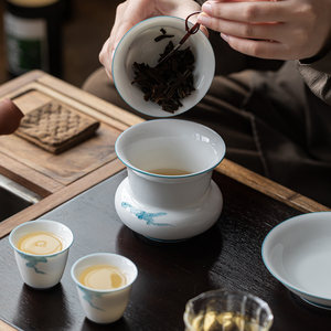 Guanlan Ceramic Water Cup With Auspicious Clouds Design For <b>Tea</b> <b>Set</b> Accessories - Product Image 3