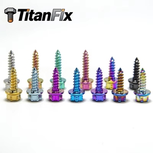 สกรูตกแต่งไทเทเนียมสี หัวหกเหลี่ยม พร้อมแหวนรอง สำหรับอุปกรณ์กล้องติดหมวกจักรยาน - Product Image 5