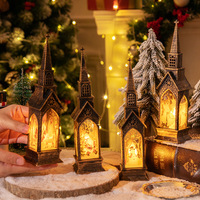 Dekorasi Natal Lampu Angin Gereja Hiasan Rumah Lampu Malam Kreatif Lampu Lilin Elektronik Hadiah Natal