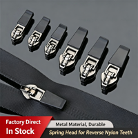 Taille # 3 tirettes de fermeture éclair en nylon à dents inversées, autobloquantes, à ressort, glissières à montage inversé pour vestes softshell d'extérieur, fermeture éclair à glissière ouverte