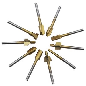 Broca para enrutador de carpintería, 10 Uds., Cuuter de fresado HSS para herramientas rotativas <span class=keywords><strong>Dremel</strong></span>, bricolaje, tallado de <span class=keywords><strong>madera</strong></span>, grabado, recorte, perforación, carpintería - Product Image 1
