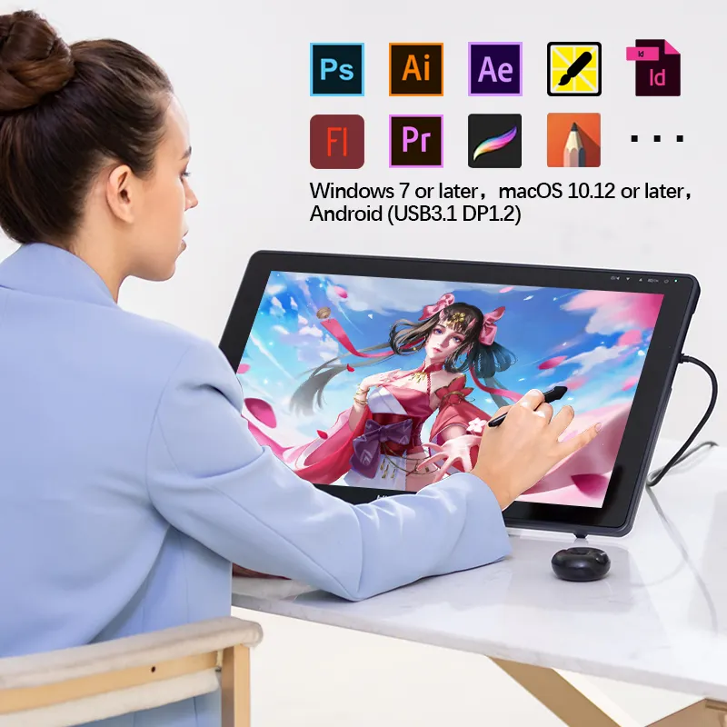 Huion Kamvas 22 Plus 21.5' High display quality LCD Monitor 140%sRGB color gamat Drawing tablet