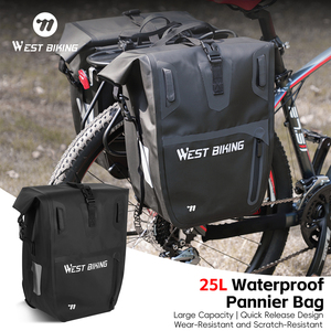 WEST BIKING Sac de selle arrière pour vélo de voyage en plein air de grande capacité 25L, sac de réservoir en cuir imperméable pour moto - Product Image 6