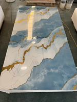 Panneau mural décoratif en PVC marbré avec revêtement UV haute brillance, imperméable et anti-moisissure, pour revêtement mural