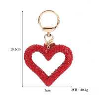 Porte-clés Cœur de Luxe pour Femme, en Cristal et Strass, Breloque de Sac et de Voiture, Pendentif Diamant, Porte-clés Cœur Scintillant pour Fille
