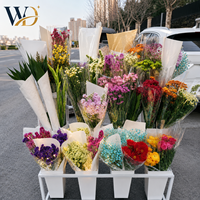 Support de Présentation de Fleurs Mobile Personnalisé en Fer, Multi-Niveaux, Démontable, Minimaliste et Moderne, avec Panneaux Publicitaires pour Fleuristes