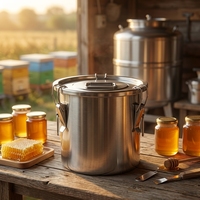 Réservoir de stockage de miel en acier inoxydable, conteneur hermétique de qualité alimentaire, fermenteur de bière maison avec couvercle à boucle
